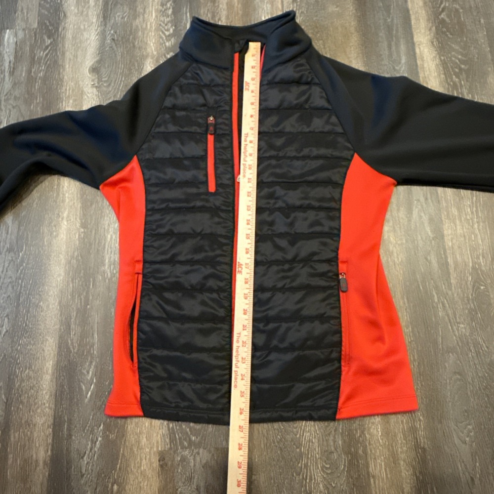 Royal Awesome Men's M Golf Jacket Black Red Hybrid 1 Pocket Missing Zipper - Picture 12 of 13